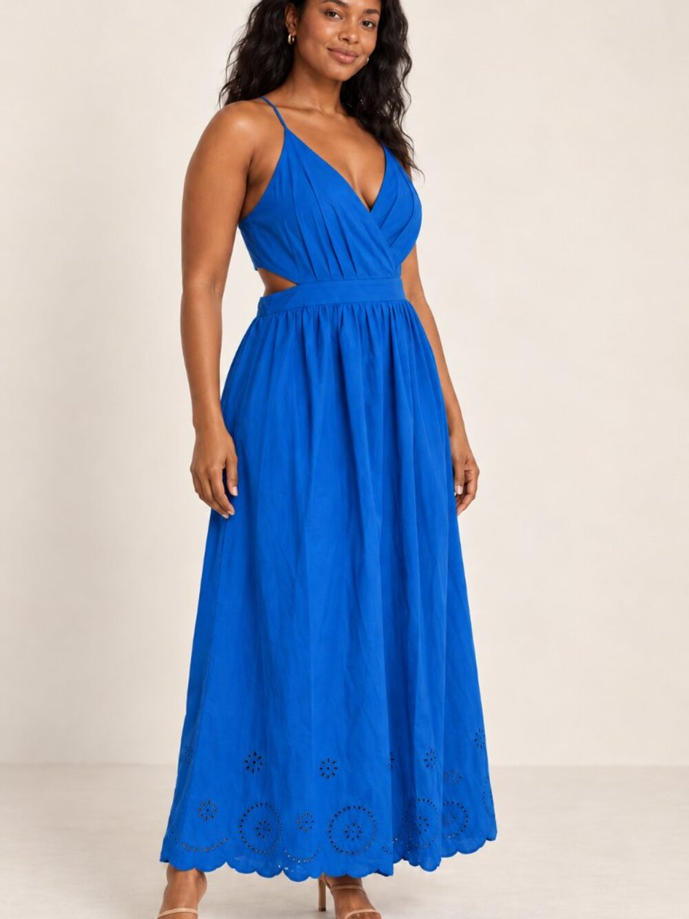 Jason Wu Eyelet Embroidered Midi Dress - Blue - Size Small